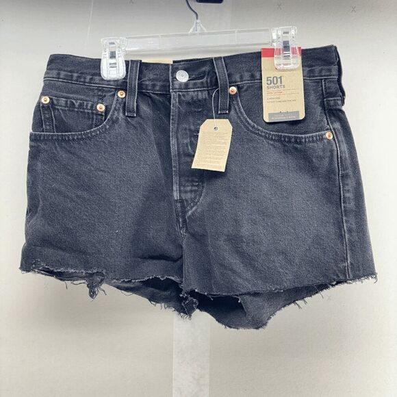 NWT Levi's Women's 501 Original High-Rise Jean Shorts - Lunar Black - Size 27 - Picture 1 of 6